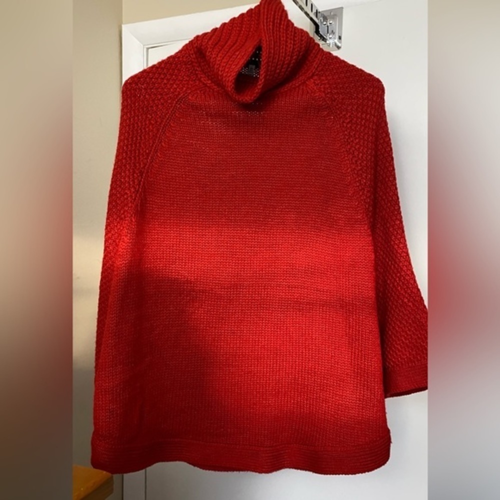 Joules Girls Tess Knitted Red Poncho Size L